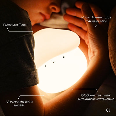 Skogssvampen │  Mjuk Nattlampa med timer & touch