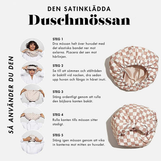 Den Satinklädda Flexi Duschmössan | Skyddar ditt hår mot Friss, Fukt & Fluff